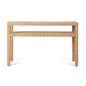 Aneka Tusma Grasscloth Parsons Console Table